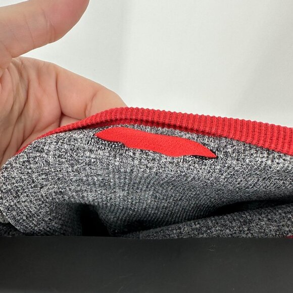 Athleta Andes High Rise Seamless Stretch Tights Leggings Grey/Red Medium - Picture 7 of 9